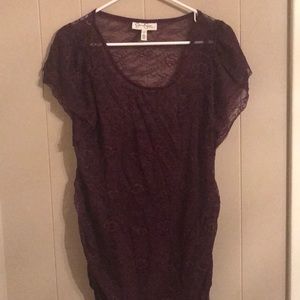 Jessica Simpson Maternity Plum Lace Blouse
